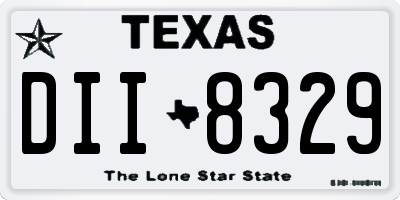 TX license plate DII8329