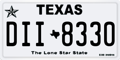TX license plate DII8330