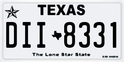 TX license plate DII8331