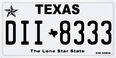 TX license plate DII8333