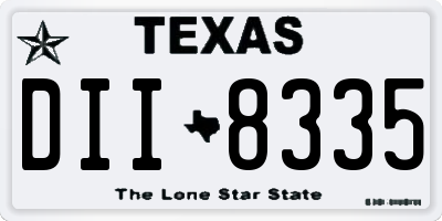 TX license plate DII8335