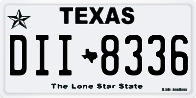 TX license plate DII8336