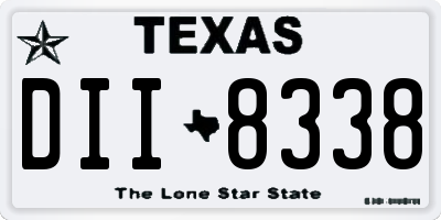 TX license plate DII8338