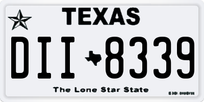 TX license plate DII8339