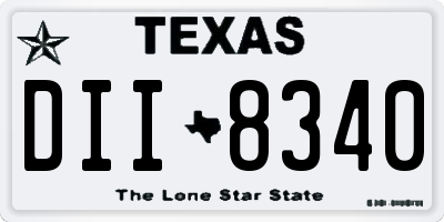 TX license plate DII8340