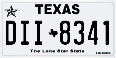 TX license plate DII8341