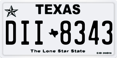 TX license plate DII8343