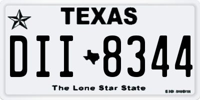 TX license plate DII8344