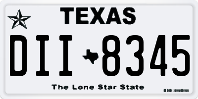 TX license plate DII8345