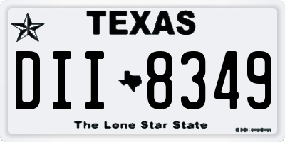 TX license plate DII8349