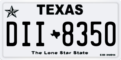 TX license plate DII8350
