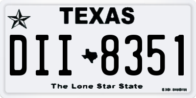 TX license plate DII8351