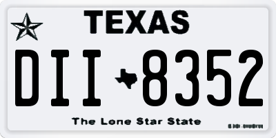TX license plate DII8352