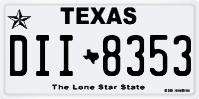 TX license plate DII8353