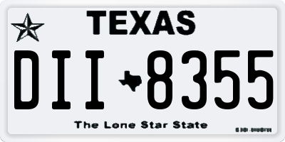 TX license plate DII8355