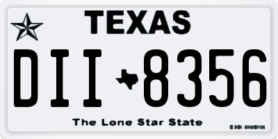 TX license plate DII8356