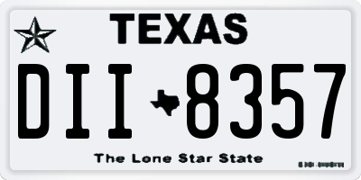 TX license plate DII8357