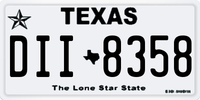 TX license plate DII8358