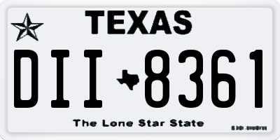 TX license plate DII8361