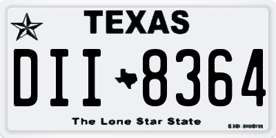 TX license plate DII8364