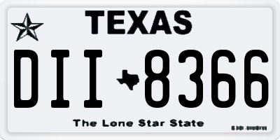 TX license plate DII8366