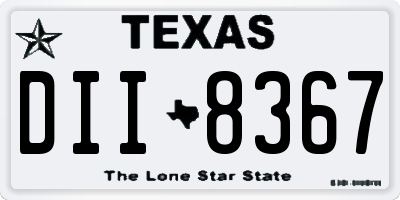 TX license plate DII8367