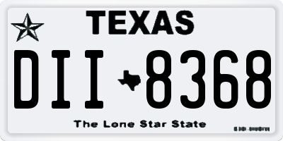 TX license plate DII8368