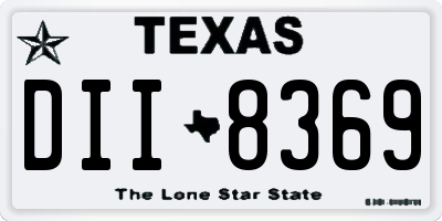 TX license plate DII8369
