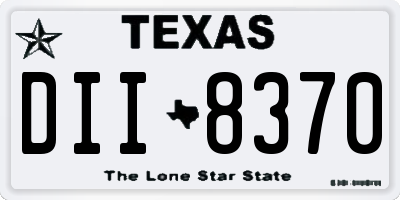 TX license plate DII8370