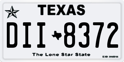 TX license plate DII8372