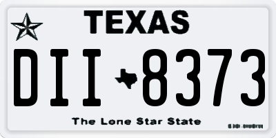 TX license plate DII8373