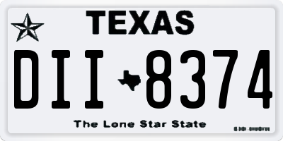 TX license plate DII8374