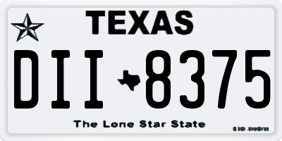 TX license plate DII8375