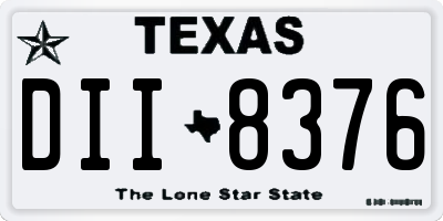 TX license plate DII8376