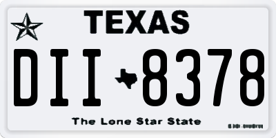 TX license plate DII8378