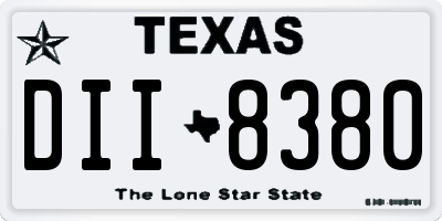 TX license plate DII8380