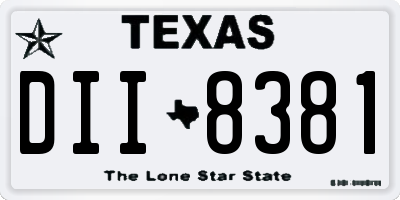 TX license plate DII8381