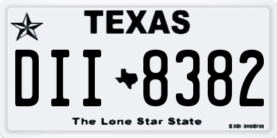 TX license plate DII8382