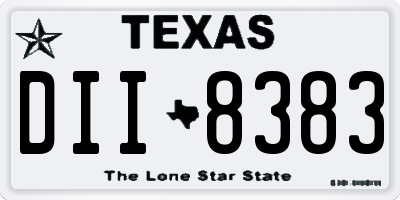 TX license plate DII8383