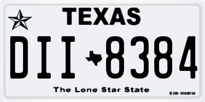 TX license plate DII8384