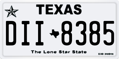 TX license plate DII8385