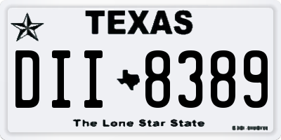 TX license plate DII8389