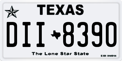 TX license plate DII8390