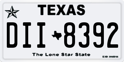 TX license plate DII8392