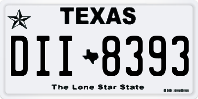 TX license plate DII8393