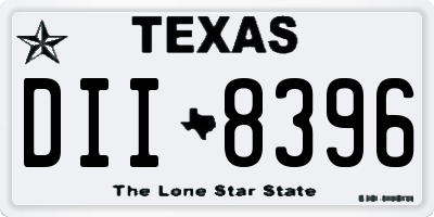 TX license plate DII8396