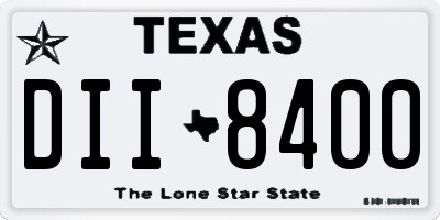 TX license plate DII8400