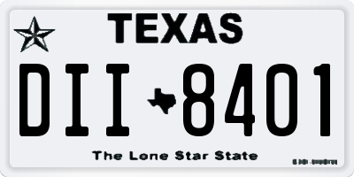 TX license plate DII8401