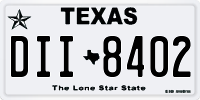 TX license plate DII8402