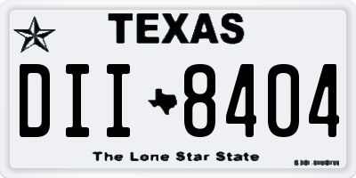 TX license plate DII8404